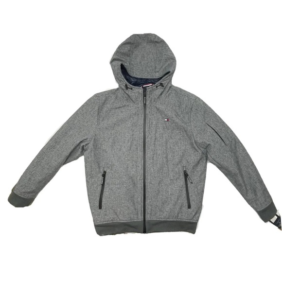 TOMMY HILFIGER Water/Wind Resistant 3 Layer Fabric Jacket Gray Size M New NWT - Picture 1 of 12